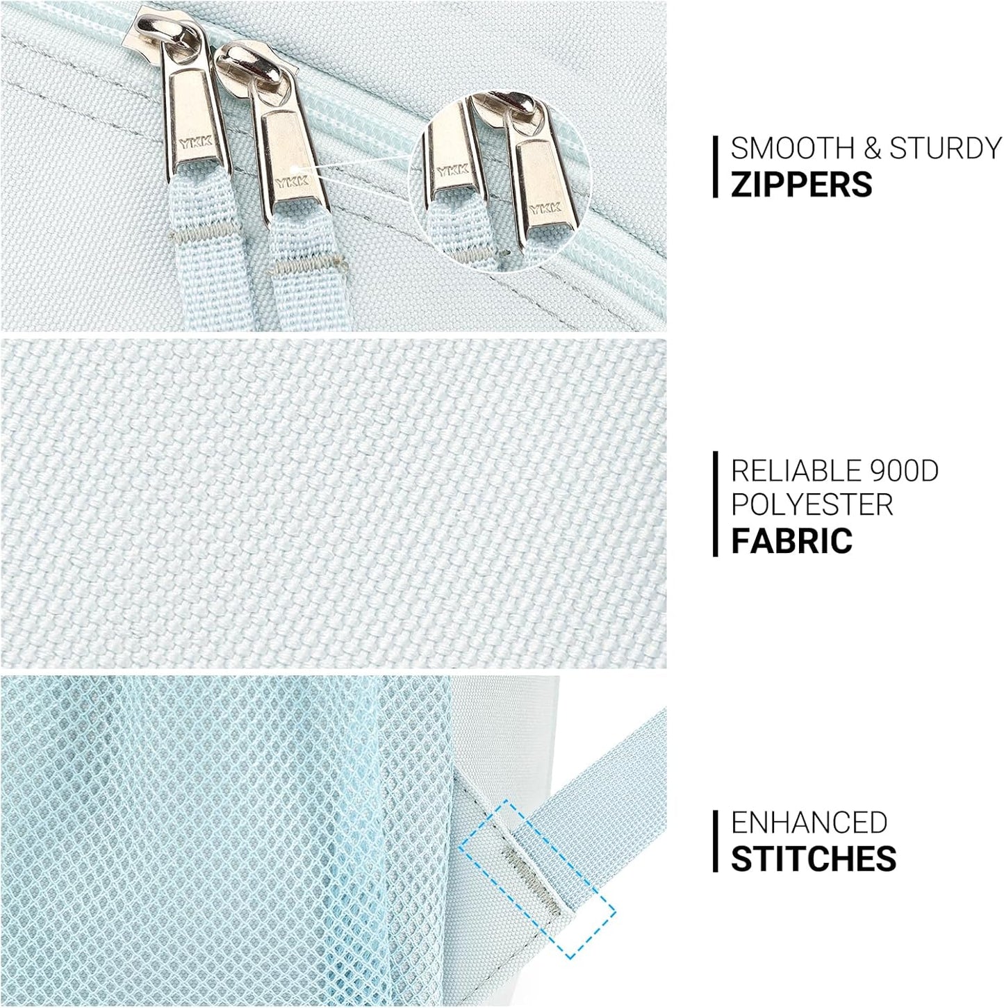 ZORFIN 26L Backpack for College, and Travel: Water Resistant Bookbag - Light Gray Blue