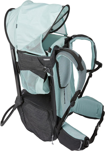 Thule Sapling Child Carrier Backpack - Machine Washable Seat - Self-Standing Frame - Adjustable padded straps for parents - Ergonomic seat with under-leg support for child - UPF 50 Sunshade