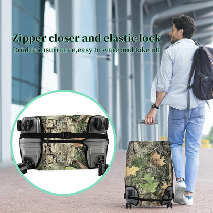 Luggage Cover Plus - Camo Tree Travel Suitcase Cover for 18-20 inch Luggage (S) with Concealed Zipper, Washable Elastic Cloth, Dustproof, Anti-Scratch