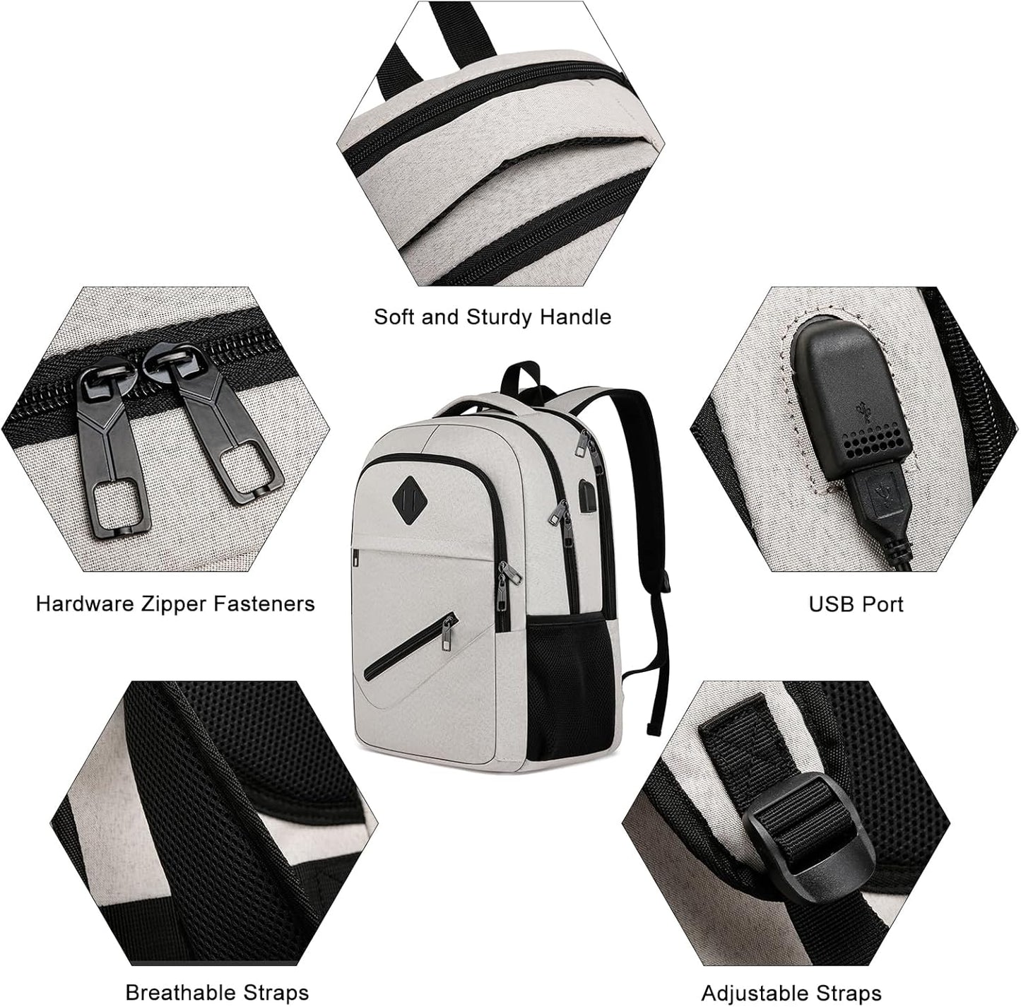 BIKROD Backpack for Girls Women, School Backpack for Teen Boys, Lightweight Casual High School Bookbag, Daily-use Travel Laptop Backpack with USB Charging Port Fits 15.6 Inch Notebook