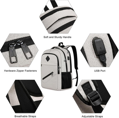 BIKROD Backpack for Girls Women, School Backpack for Teen Boys, Lightweight Casual High School Bookbag, Daily-use Travel Laptop Backpack with USB Charging Port Fits 15.6 Inch Notebook