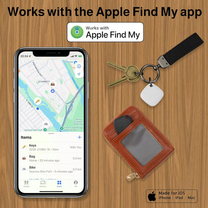 Air Tracker Tags-2 Pack, Bluetooth Tracker Works with Apple Find My APP (iOS Only, Not for Android), Keys Finder, Item Locator for Keys, Luggage, Backpack, Bags, Wallet, Replaceable Battery