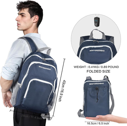 35L Foldable Waterproof Backpack For Outdoor Sports Travel Inside Wet Clothes Compartment Packable For Multiple