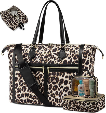 LOVEVOOK Travel Weekender 4-in-1 Duffle With Shoes Compartment, Carry On Overnight Bag, Toiletry Pouch & Wet Pocket, Large Tote for Women Labor Delivery Hospital