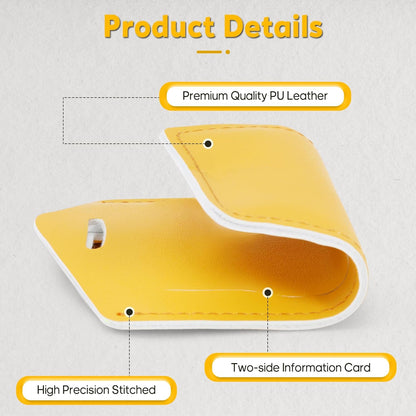 Travelambo Luggage Tags for Suitcases Faux Leather Privacy Protection 20 Pack Bag Tags Travel Accessories Essential, Energetic Yellow