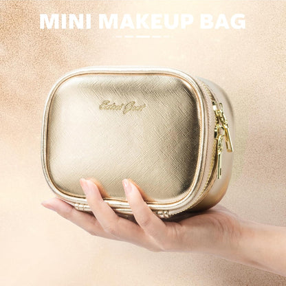 Small Makeup Bag Travel Train Case with Mirror and Light Mini Travel Make up for Women Train Case Cosmetic Organizer 3 Adjustable Brightness Toiletry Bag Portable Artist Storage