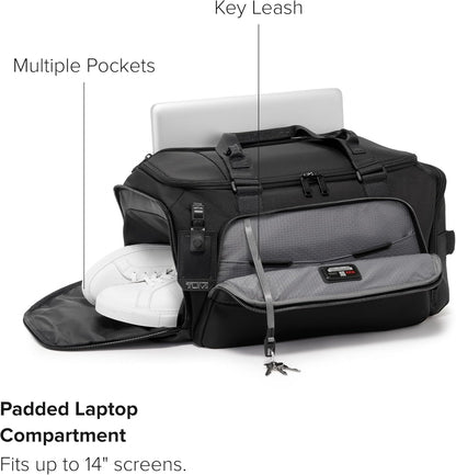 TUMI - Alpha Bravo Mason Duffel - Men's Weekender, Gym and Overnight Travel Bag - Fits Up To 15" Laptop - 11.0" X 19.5" X 10.3" - Black