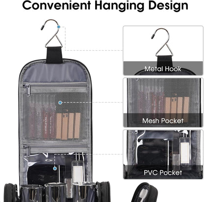 Narwey Hanging Toiletry Bag for Women Travel Makeup Bag Organizer Toiletries Bag for Cosmetics Essentials Accessories