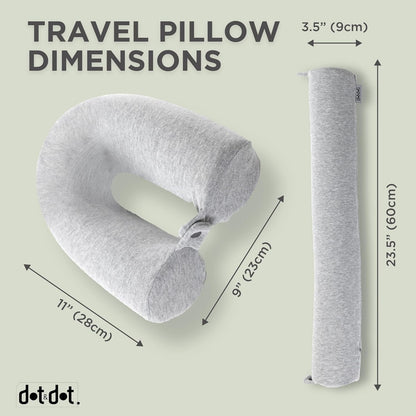 Dot&Dot Twist Memory Foam Kids Travel Pillow for Airplanes - Kids Neck Pillows for Travel, Sleeping - Airplane Pillow for Neck Support, Chin, Lumbar, Leg - Adjustable Toddler Neck Pillow for Car Seat