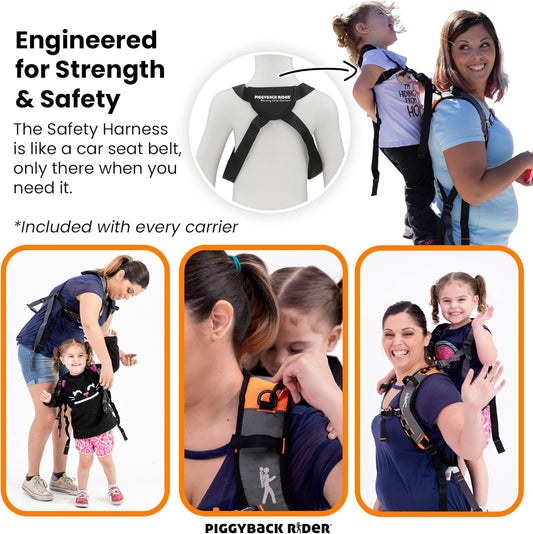 Piggyback Scout Standing Toddler Carrier Backpack - 2-Piece Bundle for Hiking & Travel with Secure Child Safety Harness Included - for Ages 2-4 (Under 50 lbs) - No Accessories Included