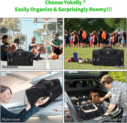 20 inch Sports Duffel Bag - for Travel Gym - Black Marble