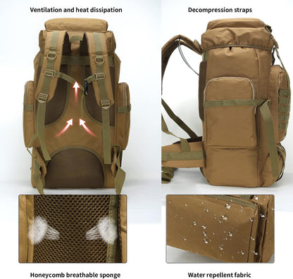 Hiking Backpack for Men 70L/100L Camping Backpack Military Rucksack Molle 3 Days Assault Pack for Climbing