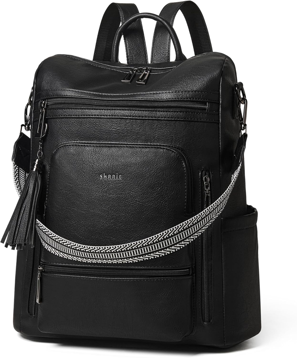 Shrrie Vegan Leather Laptop Backpack for Women 15.6 inch Work Backpack Fashion Travel Backpack Purse for Travel College Work