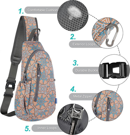 TITECOUGO Small Sling Bag, Lightweight Crossbody Backpack for Men Women, Shoulder Bag for Sports and Outdoor