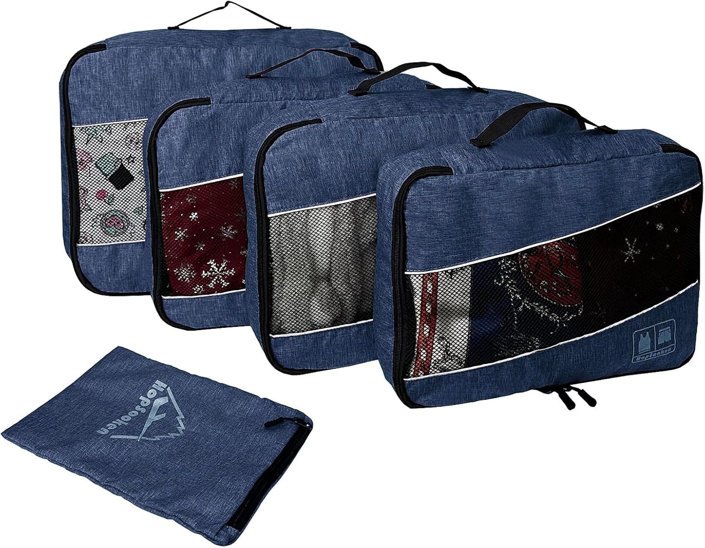 5 Set Packing Cubes for Travel Large Suitcase Luggage Organizer Bags Travel Accessories Vacation 4 Cubes 1 Laundry Pouch Bag