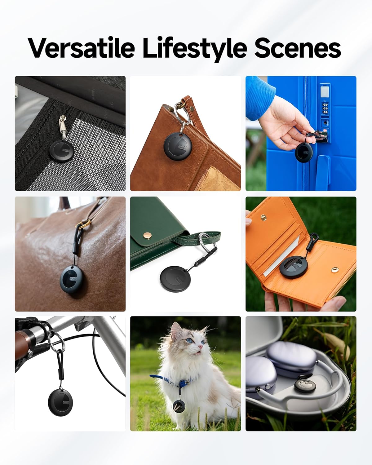 MiTag Duo - Bluetooth Tracker for iOS or Android, Smart Tracking Tag/Key Finder/Luggage Tracker/Item Locator, Compatible with iOS Find My or Google Find Hub App, IP67 Waterproof (1 Pack)