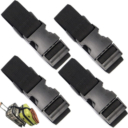4Pack Luggage Straps Add Bag Luggage Straps to Connect Two Suitcases, Adjustable Luggage Belt Connector for Carry On, Travel Attachment Accessories for Connect Your 3 Luggages, Black