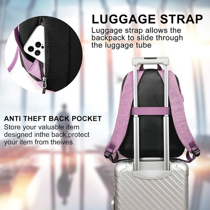 School Backpack for Teen Girls, Cute College Backpacks for Women Students Aesthetic Bookbag Large 15.6 Inch Laptop Bag Middle School Back Pack, Pink