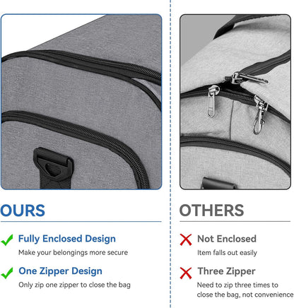 Carry on Garment Bag for Travel, Bukere Convertible Travel Duffel Suit with Shoe Compartment, Detachable Shoulder Strap, 2 in 1 Weekender Men Women