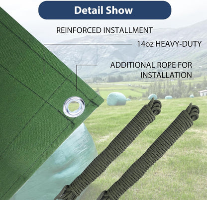 12’x16’ Canvas Tarps Heavy Duty Waterproof Tarpaulins with Aluminum Grommets,UV Resistant, 22Mil Multipurpose Drop Cloth, 14oz Durable Cover Sheet for Outdoor and Indoor Use with Ropes.
