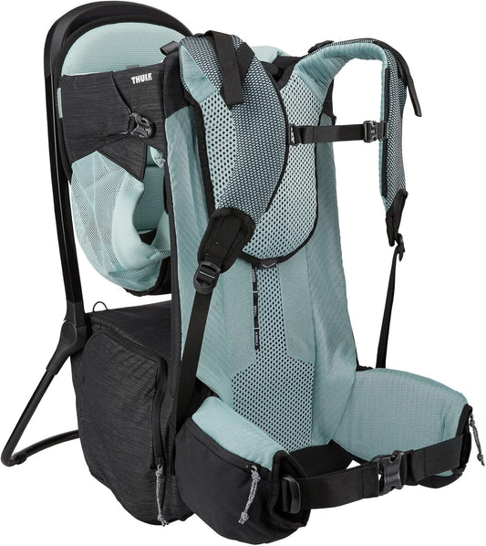 Thule Sapling Child Carrier Backpack - Machine Washable Seat - Self-Standing Frame - Adjustable padded straps for parents - Ergonomic seat with under-leg support for child - UPF 50 Sunshade