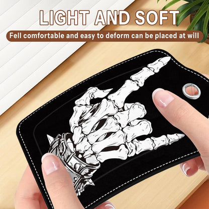 2 Pcs Skull Luggage Tags for Suitcases, Black Leather Luggage Tags, Privacy Cover ID Label with Stainless Steel Loop & Address Card, Funny Skull Travel Bag Tag Luggages Accessories for Suitcases