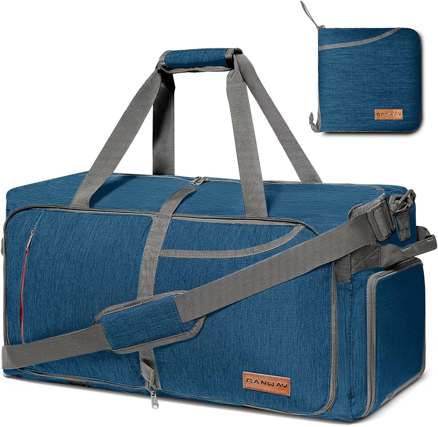 Canway 85L Travel Duffel Bag, Foldable Weekender Bag with Shoes Compartment for Men Women Water-proof & Tear Resistant