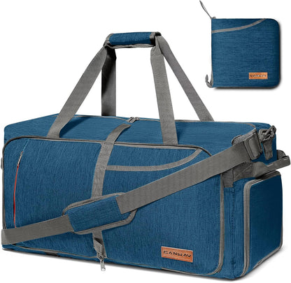 Canway 85L Travel Duffel Bag, Foldable Weekender Bag with Shoes Compartment for Men Women Water-proof & Tear Resistant
