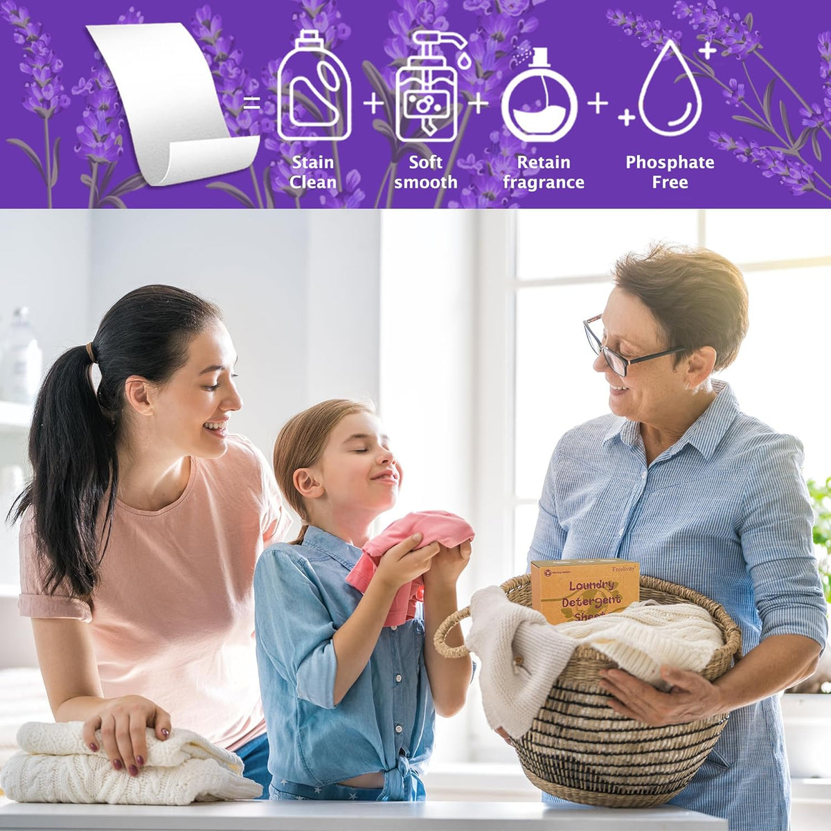 Freelivity Laundry Detergent Sheets, 200 Loads Eco-Friendly Laundry Soap Strips - No Plastic Jug Hypoallergenic Liquid Less Dissolvable Space Saving Sheets for HE machine, travel, home clothes washing