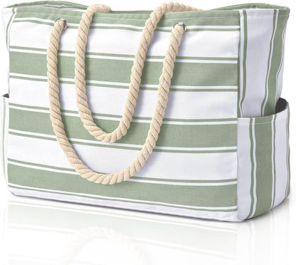 Becokan Beach Bags for Women Large Waterproof Beach Tote Bag Zipper Beach Bags Waterproof Sandproof Swim Pool Bag Large Tote