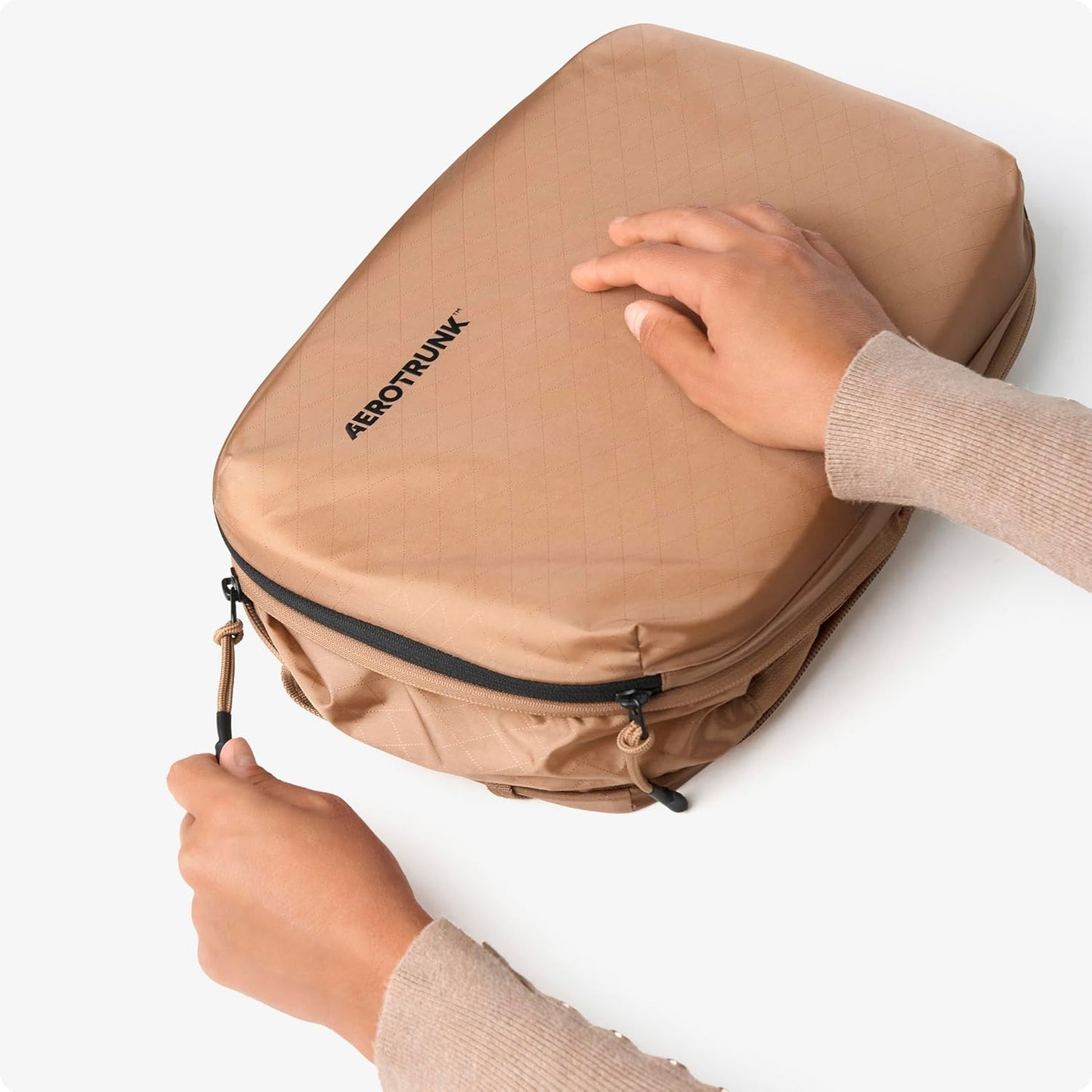 Aerotrunk Ultralight Compression Packing Cubes - Lightweight Travel Organizers for Suitcases and Luggage (6-Pack, Mocha)