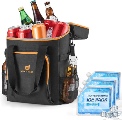 Odoland Cooler Backpack, 30 Cans Insulated Leak-Proof Cooler Bag with Ice Pack for Women and Men, Waterproof Beach Lunch Cooler