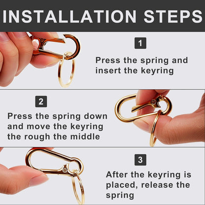 Keychain Keyring Set for Men Women Classic Metal Home Car Key Holder Organizer Portable Carabiner Clip Accessories 2PCS