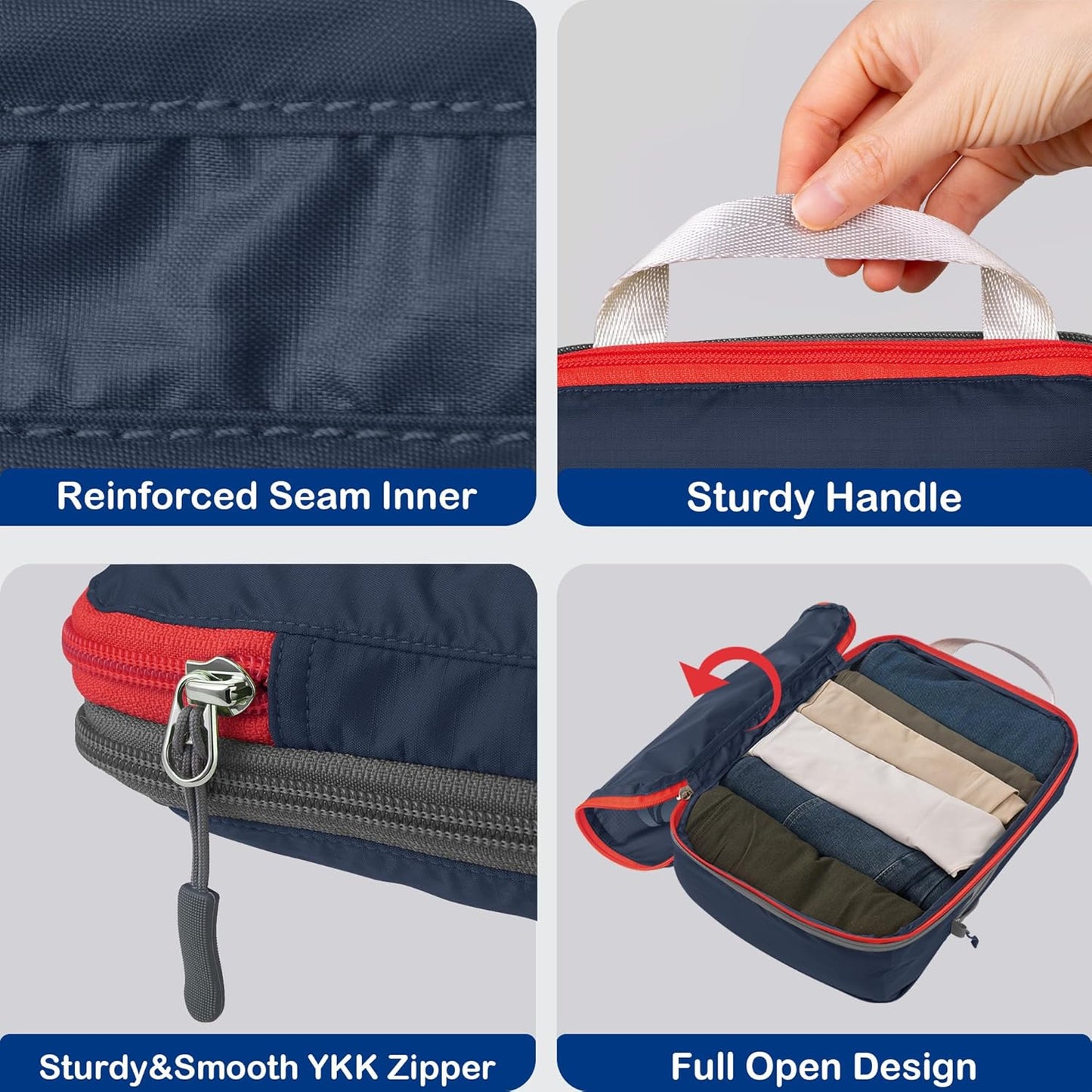 Cipway Compression Packing Cubes, Ultralight Luggage Organizer Bags with Laundry Bags and Clear Toiletries Bag,Travel Essentials for Carry on Suitcase (6 Piece,Blue)