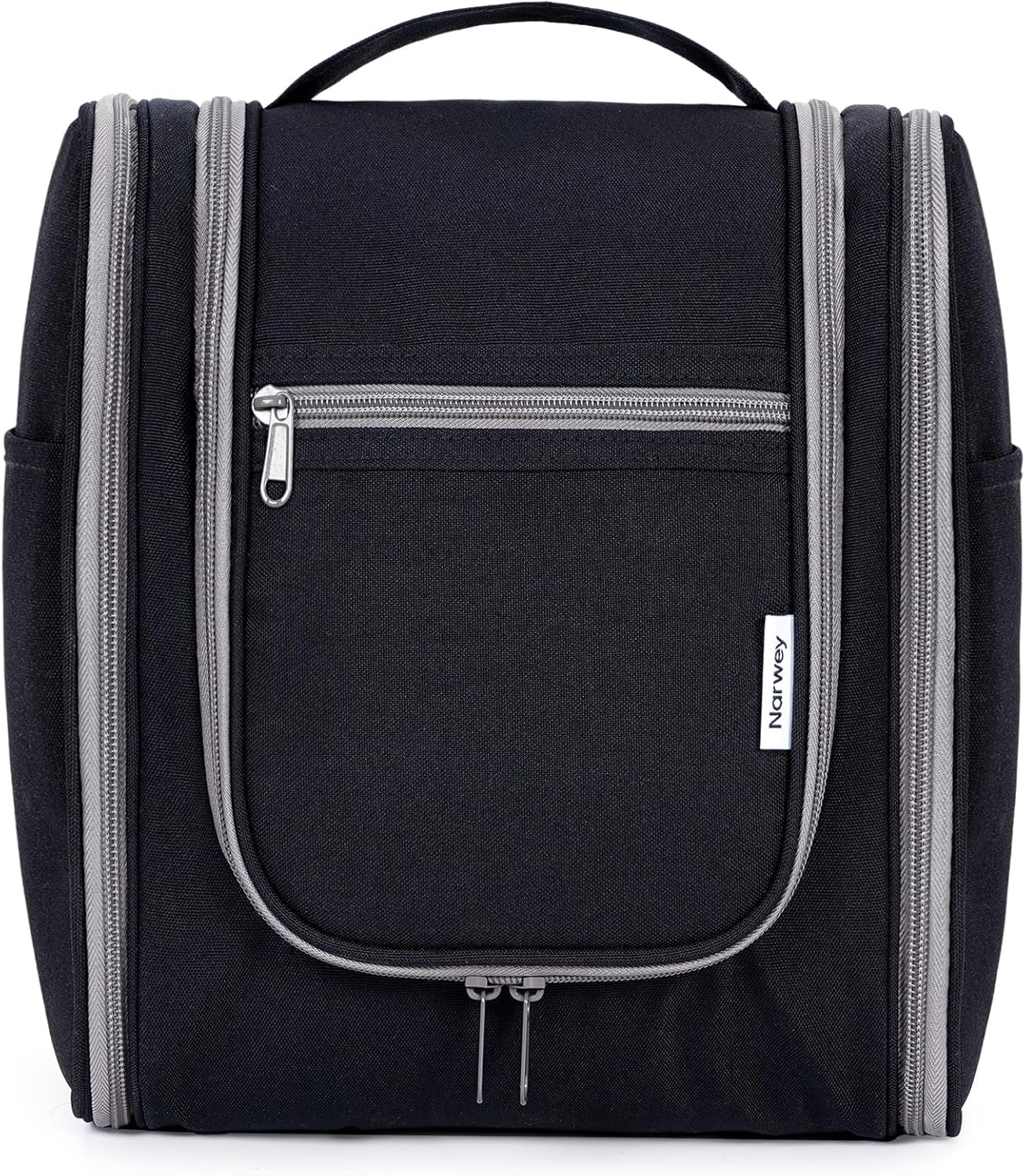 Narwey Small Hanging Travel Toiletry Bag Cosmetic Make Up Organizer for Women and Men (Medium, Black)