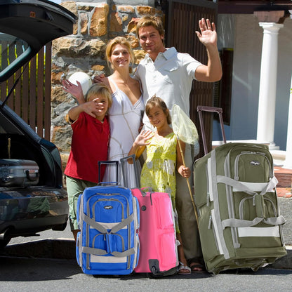 Olympia U.S.A. 29 inch Jumbo Size 8 Pockets Wheeled Rolling Duffel Bag Water Resistant Luggage Lightweight Travel Suitcase with Retractable Handle