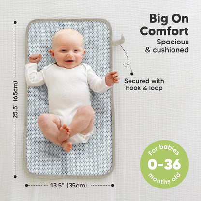 KeaBabies Portable Diaper Changing Pad, Easy Wipe Clean - Foldable Waterproof Baby Changing Mat for Diaper Bag, Compact, Lightweight, 25x13 Baby Changer Travel Essential, Machine Washable(Wild Patrol)