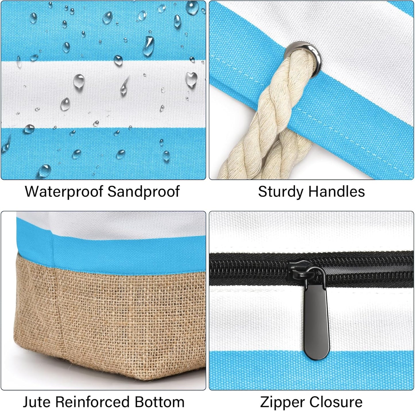 Becokan Beach Bag Initial Beach Tote with Makeup Bag for Travel Work Storage Personalized Birthday Gifts for Women Her