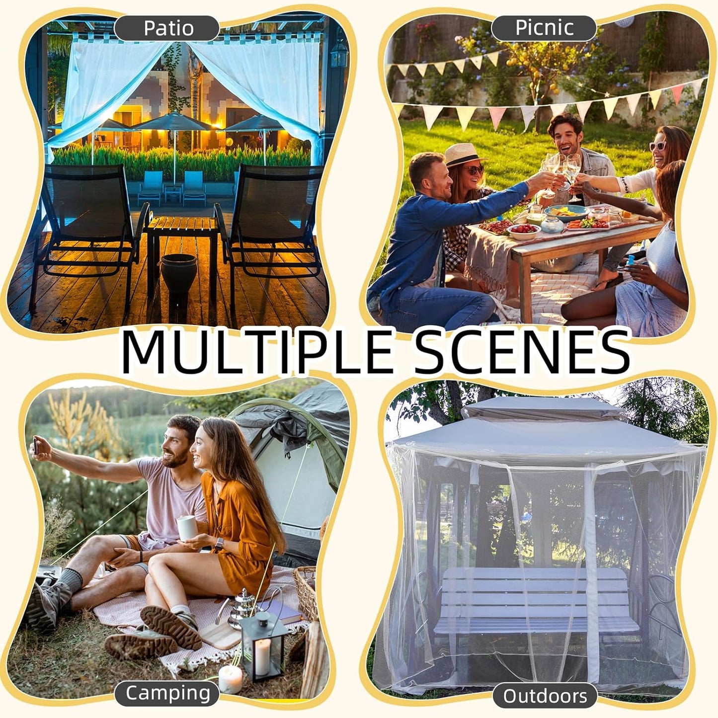 4 Corners Mosquito Net for Mosquiteros para Camas Bed Canopies Netting Bed Drapes Rectangular Mosquito Mesh for Camping Home Outdoor Travel(White,L75 X W79 X H67 Inch,Opening)