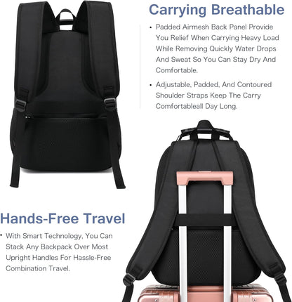 Boavan Laptop Backpack for men, 15.6 inch Laptop Bag with USB Port, Waterproof Travel Work Backpack Purse, Anti-Theft Teacher Nurse Doctor Casual Bookbags Office Business backpack，Purple Black