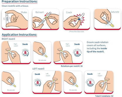 Nozin® Nasal Sanitizer® Antiseptic Popswab® Ampules 10ct Pack | Kills 99.99% of Germs | Alcohol Based 62%