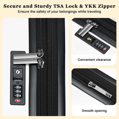16 Inch Carry On Luggage Airline Approved, Expandable Lightweight ABS+PC Hard Shell Suitcases with 360° Spinner Wheels, TSA Lock, YKK Zippers (White, 1 PC)
