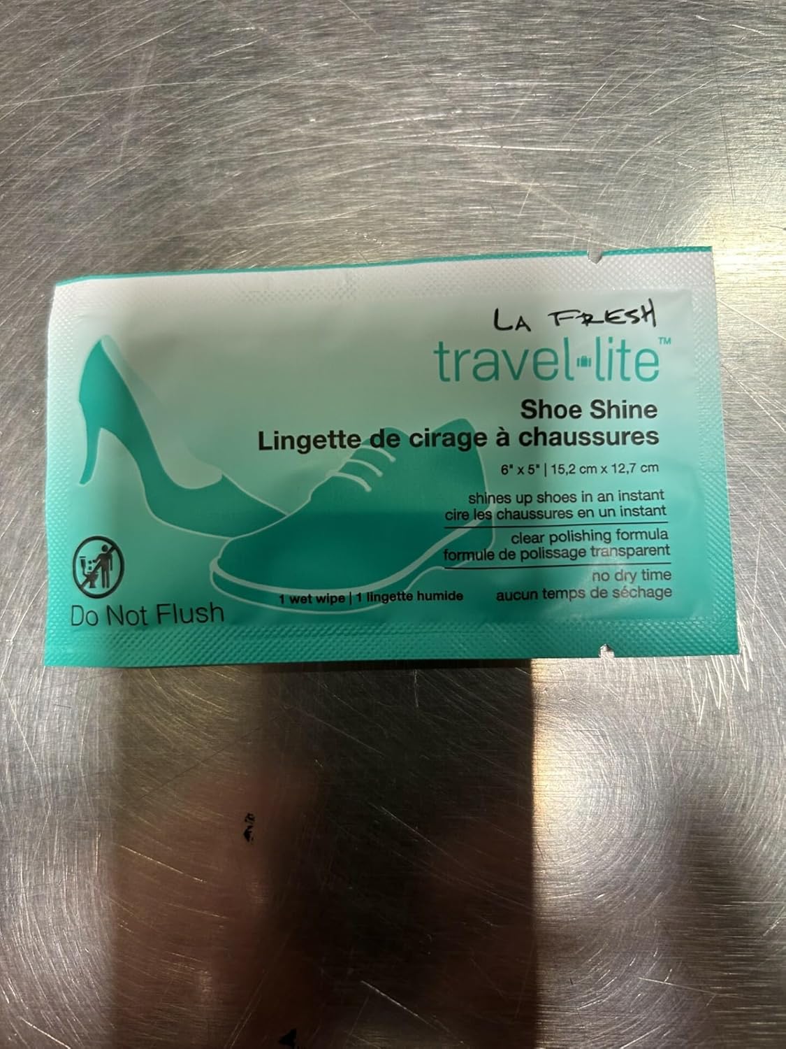 LA Fresh Travel Lite Pre-Moistened Shoe Shine Wipes Pack of 50 Individually Wrapped Streak-Free Cleaning Wipes Perfect For Use On Leather Convenient Size For On The Go