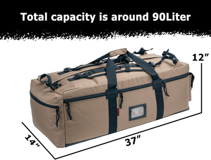 Large Military Duffle Bag Tactical Gear Load Out Bag Deployment Cargo Bag Travel Sports Equipment Duffel Luggage Bag with Backpack Straps 90L