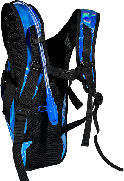Reflective Hydration Backpack, Hydration Pack - Water Backpack with 2L/3L Hydration Bladder, Essential for Festivals - Rave Hydration Pack for Hiking, Running, Cycling, and Festivals