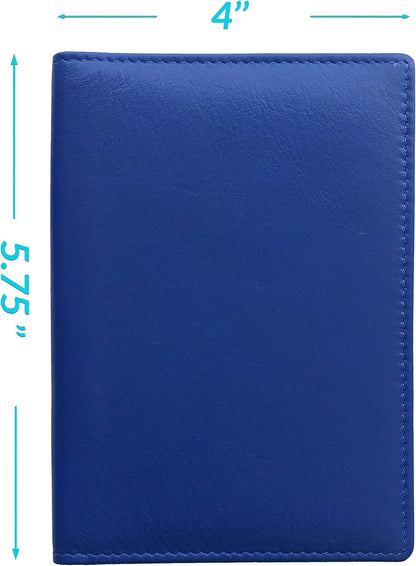 Personalized Monogrammed Cobalt Blue Leather RFID Passport Wallet