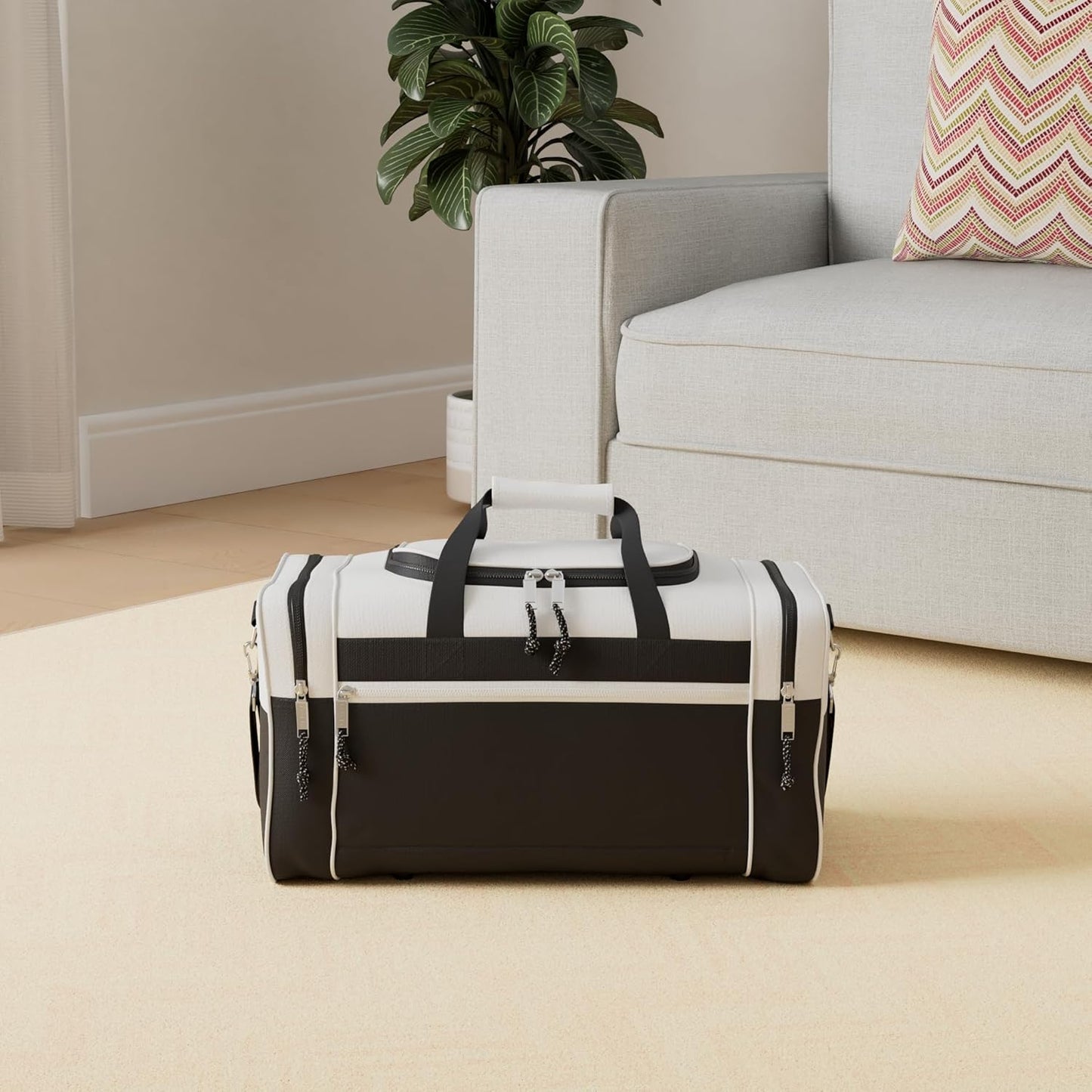 DALIX 21" Sports Duffle Bag Gym Travel Pack in White