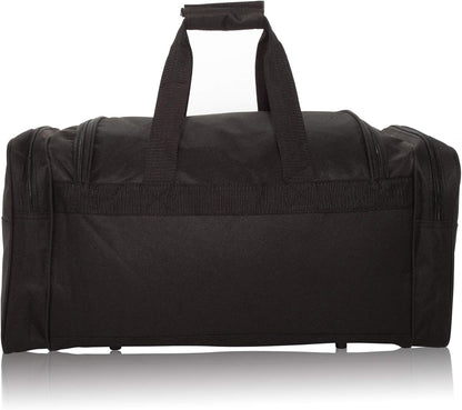DALIX 21" Blank Sports Duffle Bag Gym Bag Travel Duffel Adjustable Strap in Black
