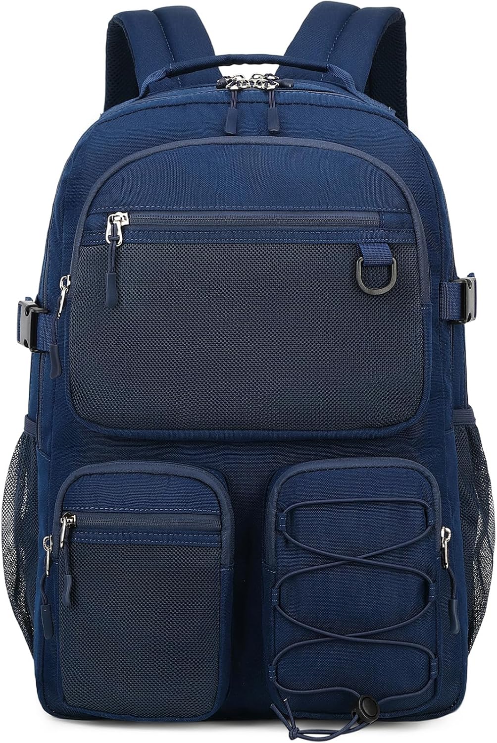 Lohol Water Resistant Daypack with Mulitiple Pockets for School Travel Outdoor College, 15.6 inch Laptop Backpack for Men and Women (Navy Blue)