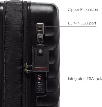 TUMI - 19 Degree International Expandable 4 Wheeled Carry-On - Hard Shell Suitcase - 21.8" X 14.0" X 9.0" - Matte Black Texture